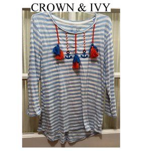 Crown & Ivy long-sleeve top; girls' size XL